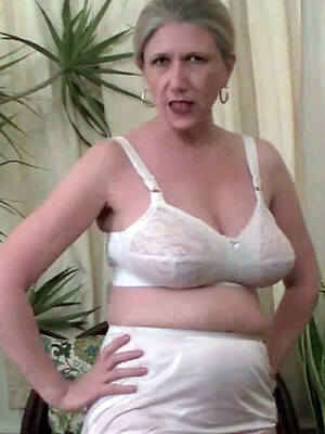 despondent mature in bras see thru