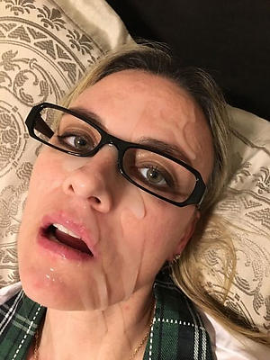 mature gets facial