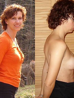 milf dressed together with undressed gallery